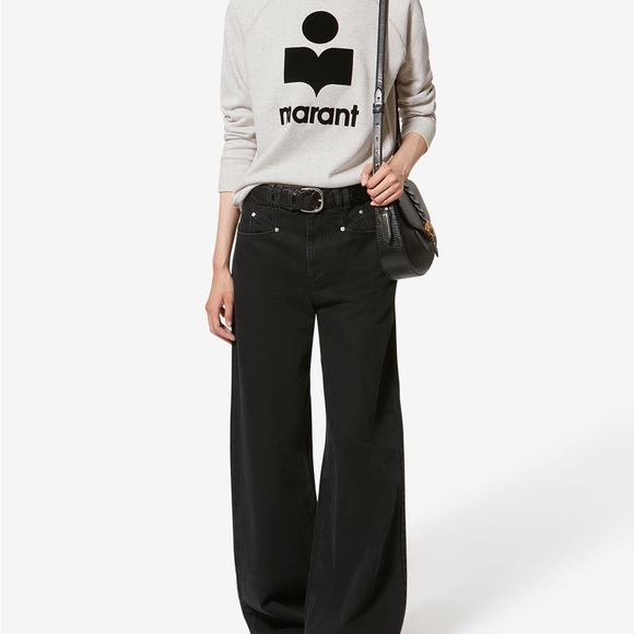 Isabel Marant Tops - Étoile Isabel Marant Beige MILLYNY SWEATSHIRT with Black Logo
